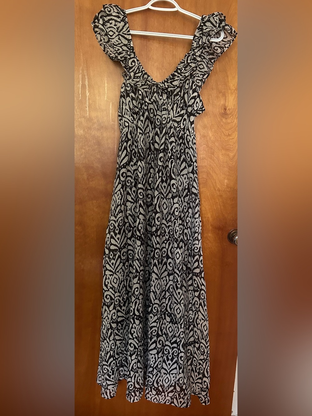 C&A Black & Gray Patterned Maxi Dress